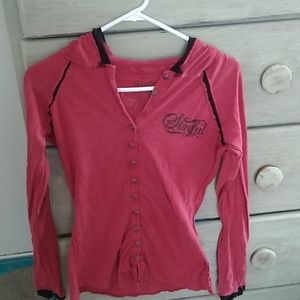 Hooded long sleeve shirt